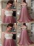 A Line Lace and Tulle Pink Prom Dress LBQ1259